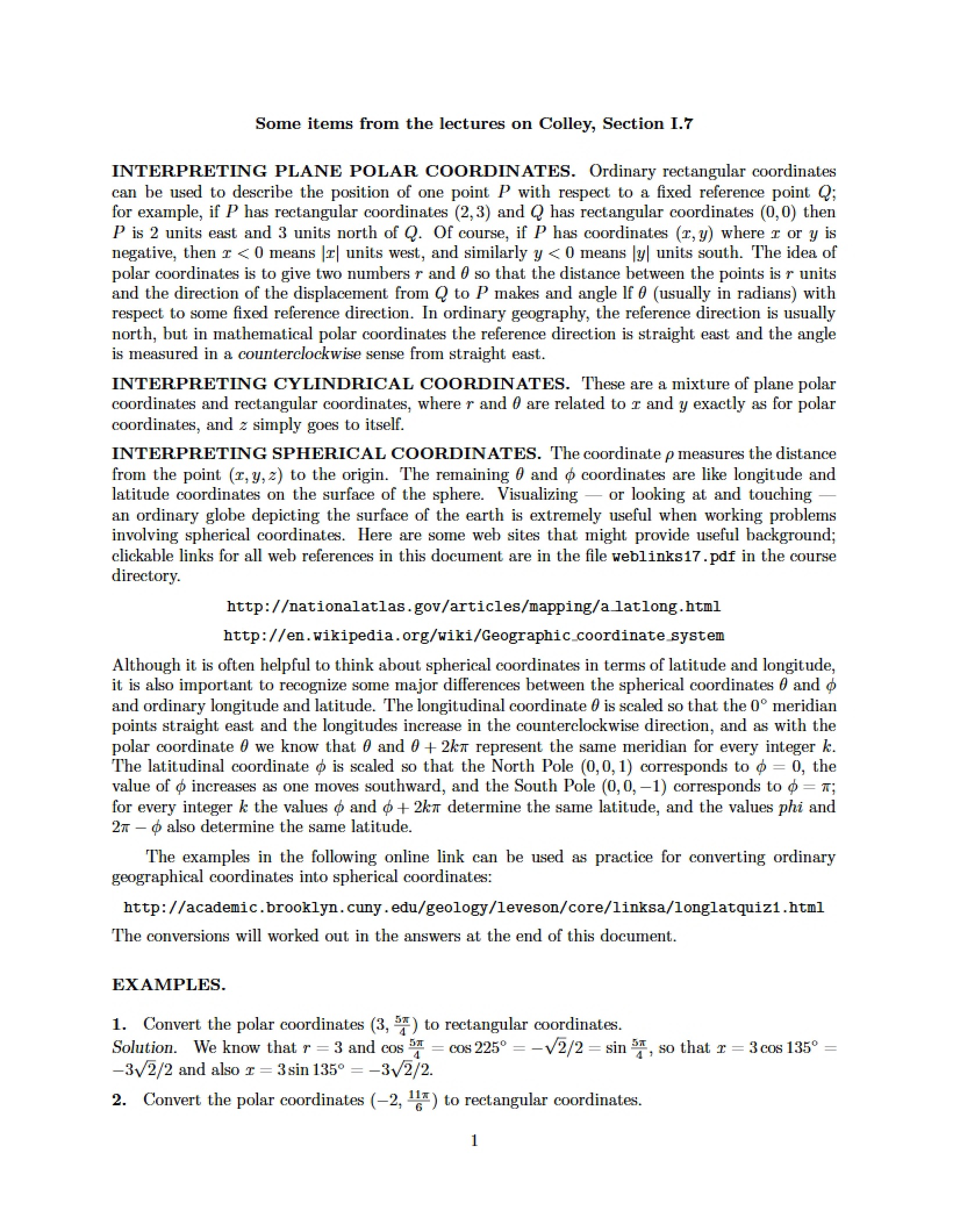Colley Section I.7 Notes