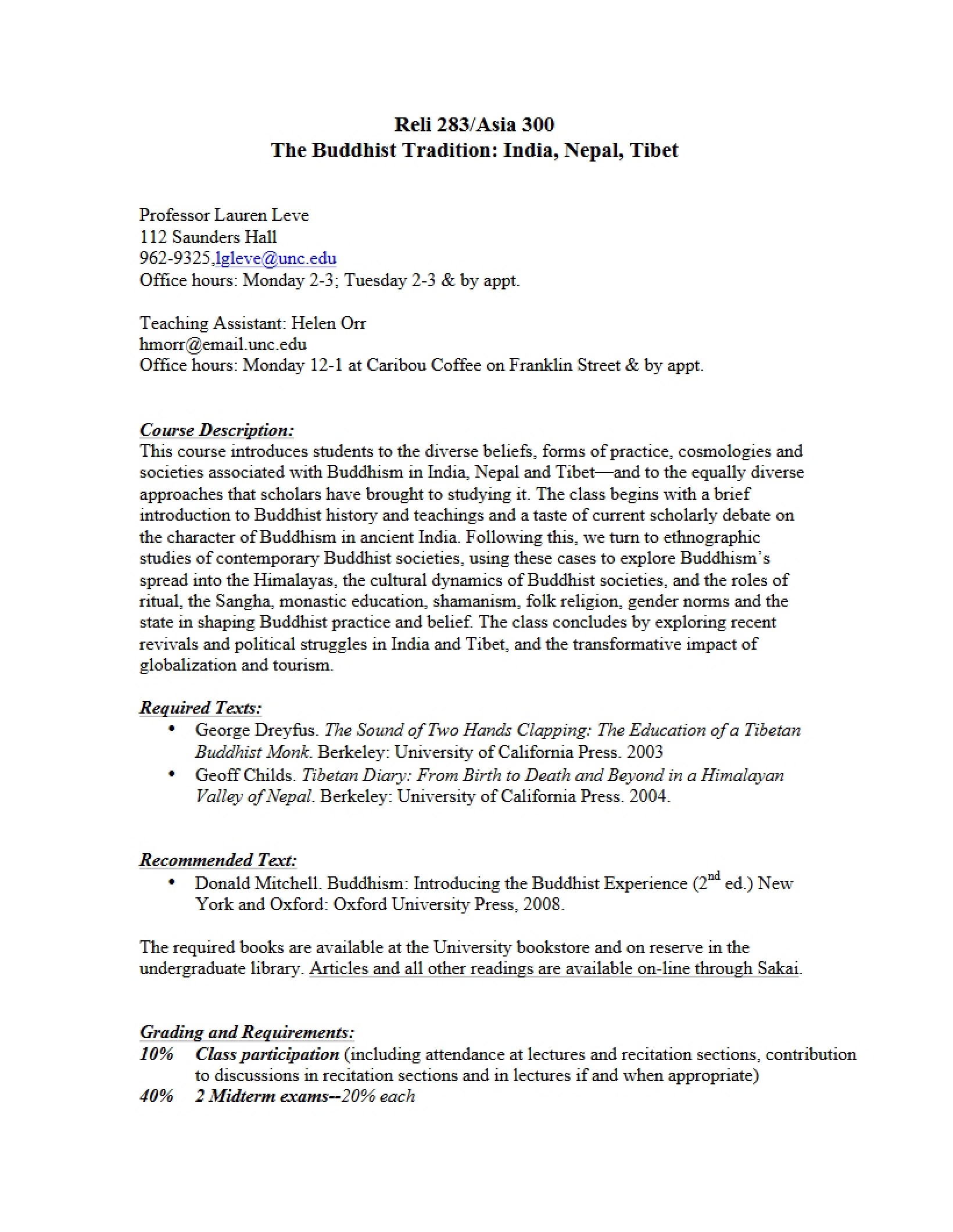 Reli 283 Course Outline