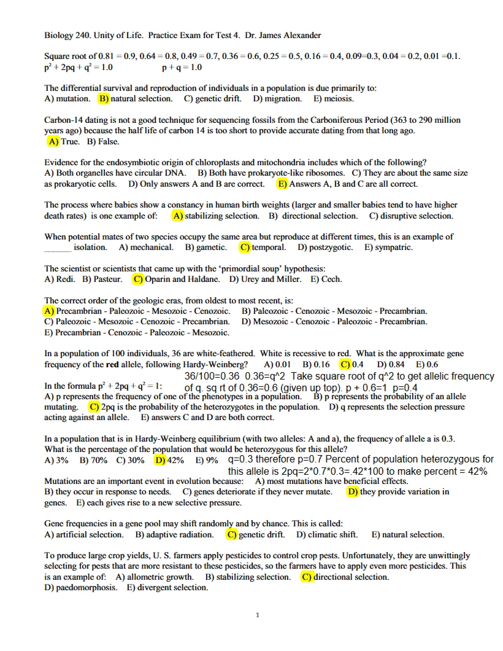 Test 4 Practice Exam