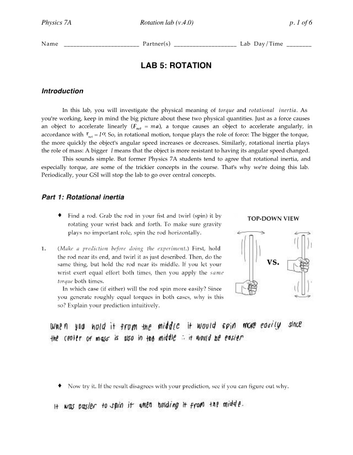 Physics Lab on Torque and Rotational Inertia