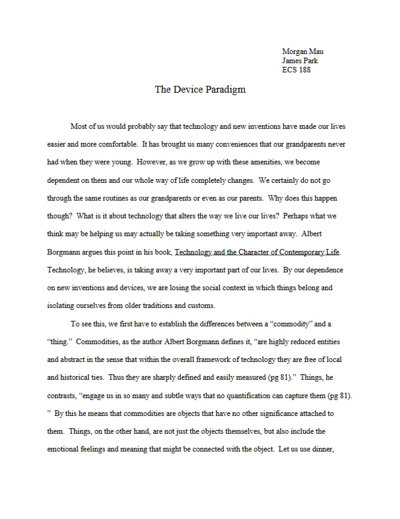 Paradigm of Devices