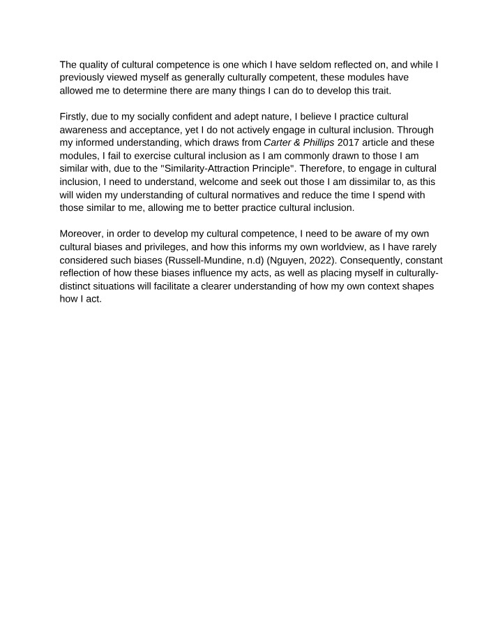 Developing Cultural Competence and Understanding