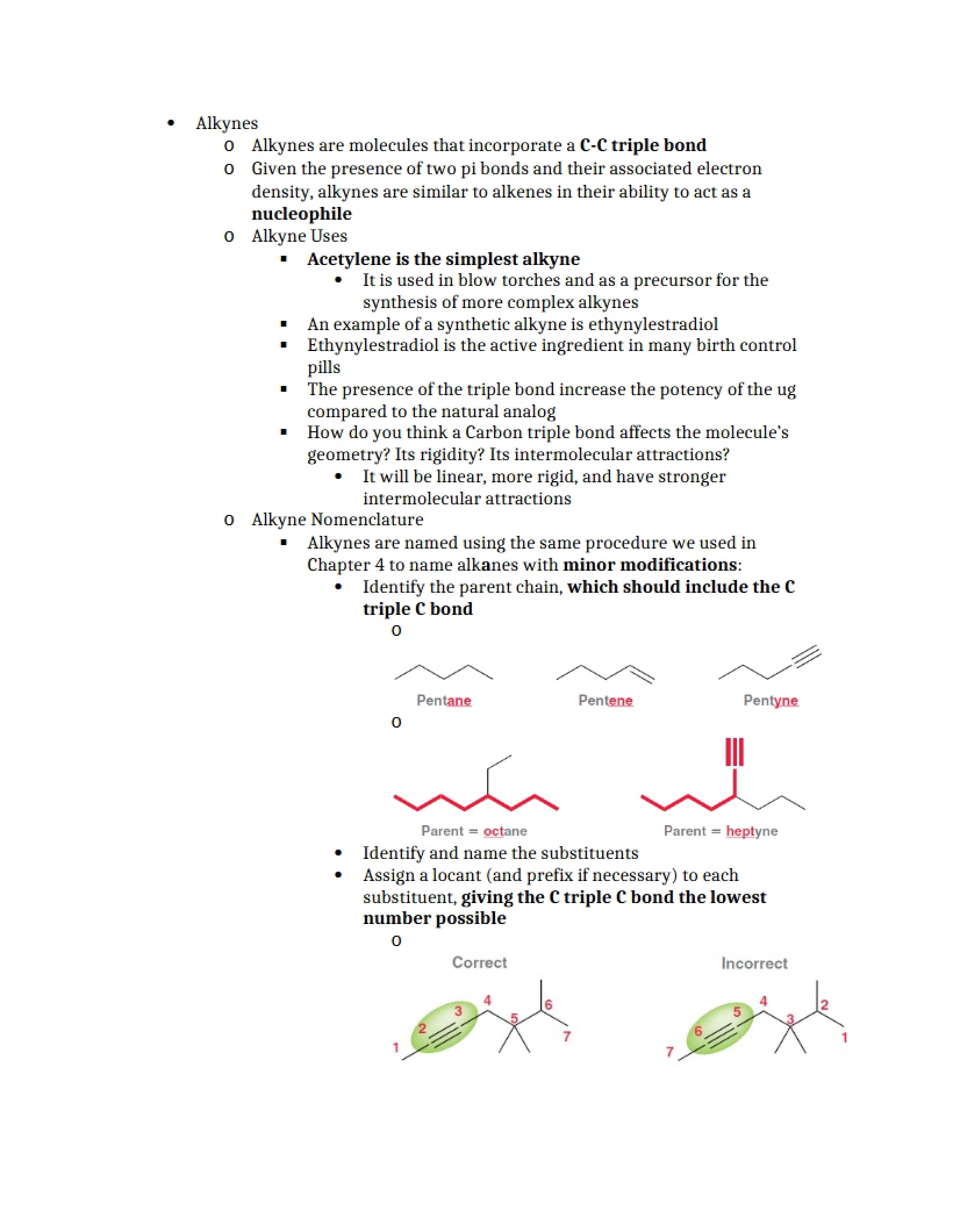 Organic Chemistry Alkynes