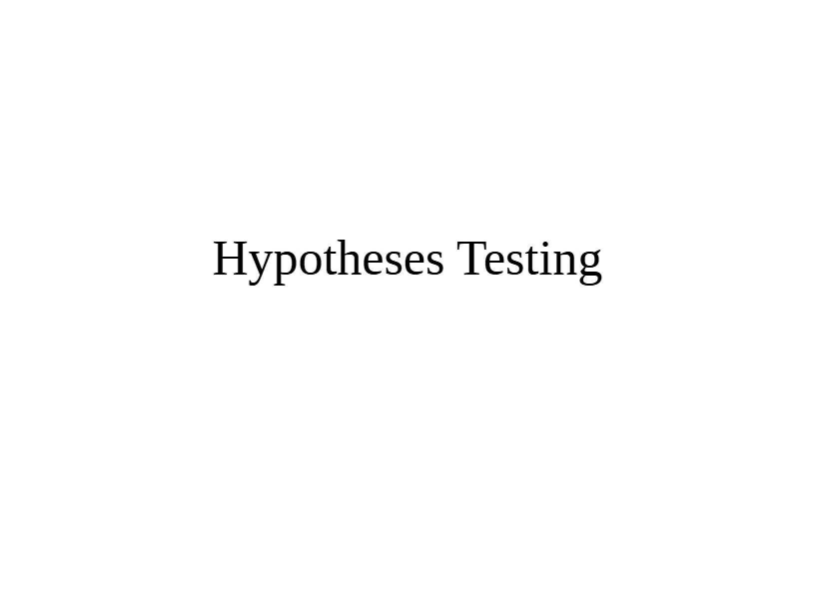 Testing of Hypotheses