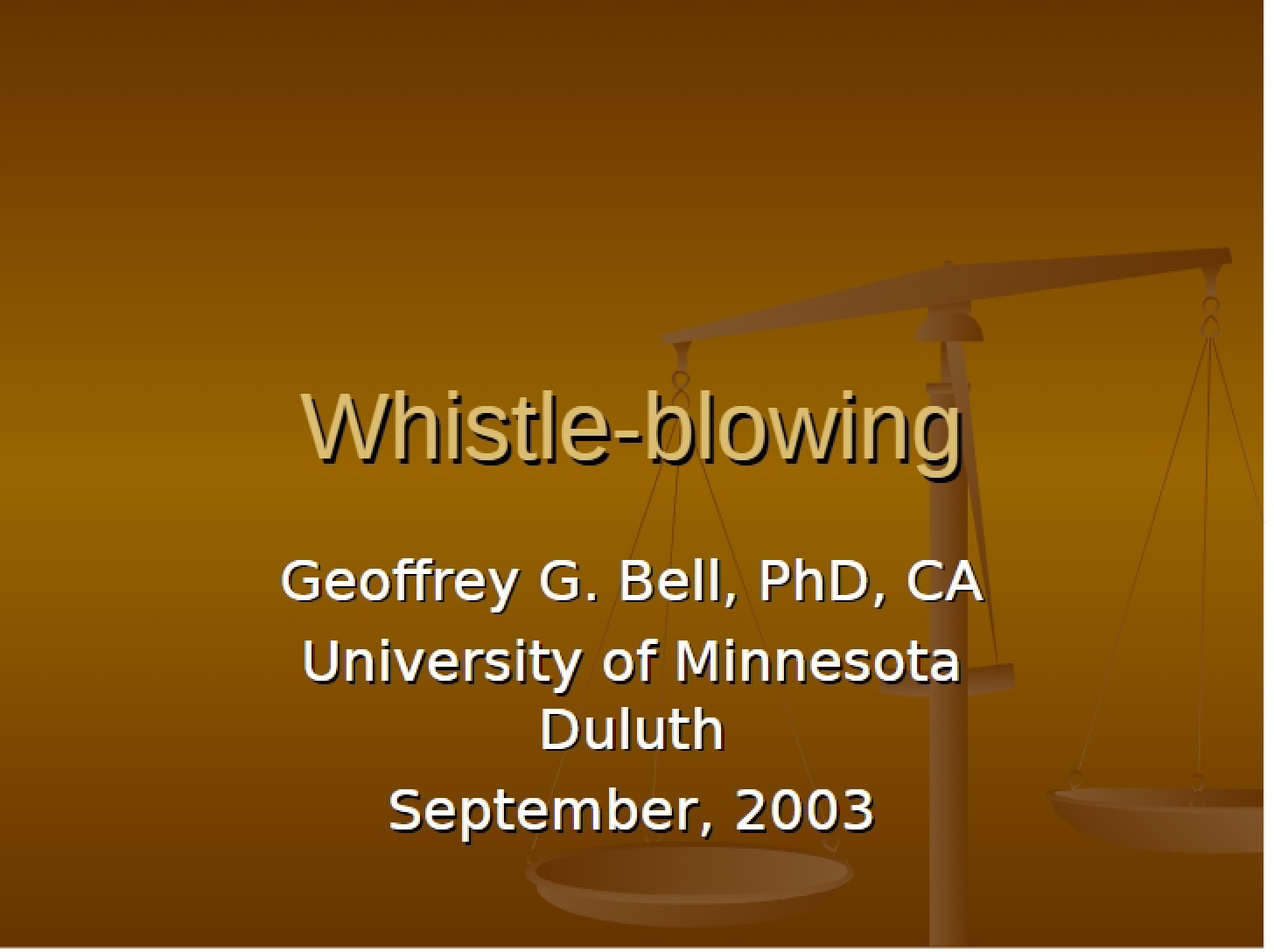 Blowing the Whistle