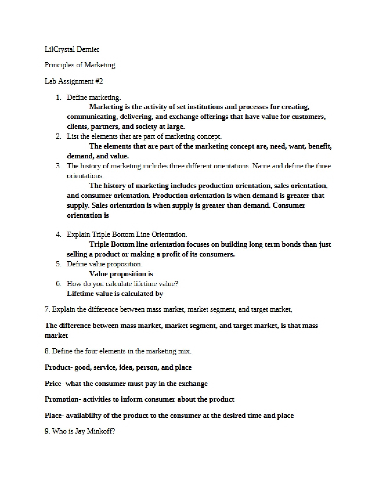 Marketing Lab Second Assignment