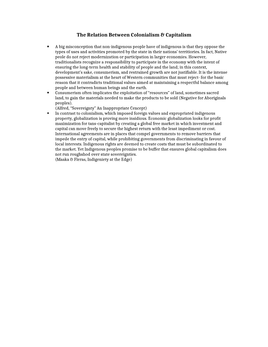 Colonialism and Capitalism - The Relation