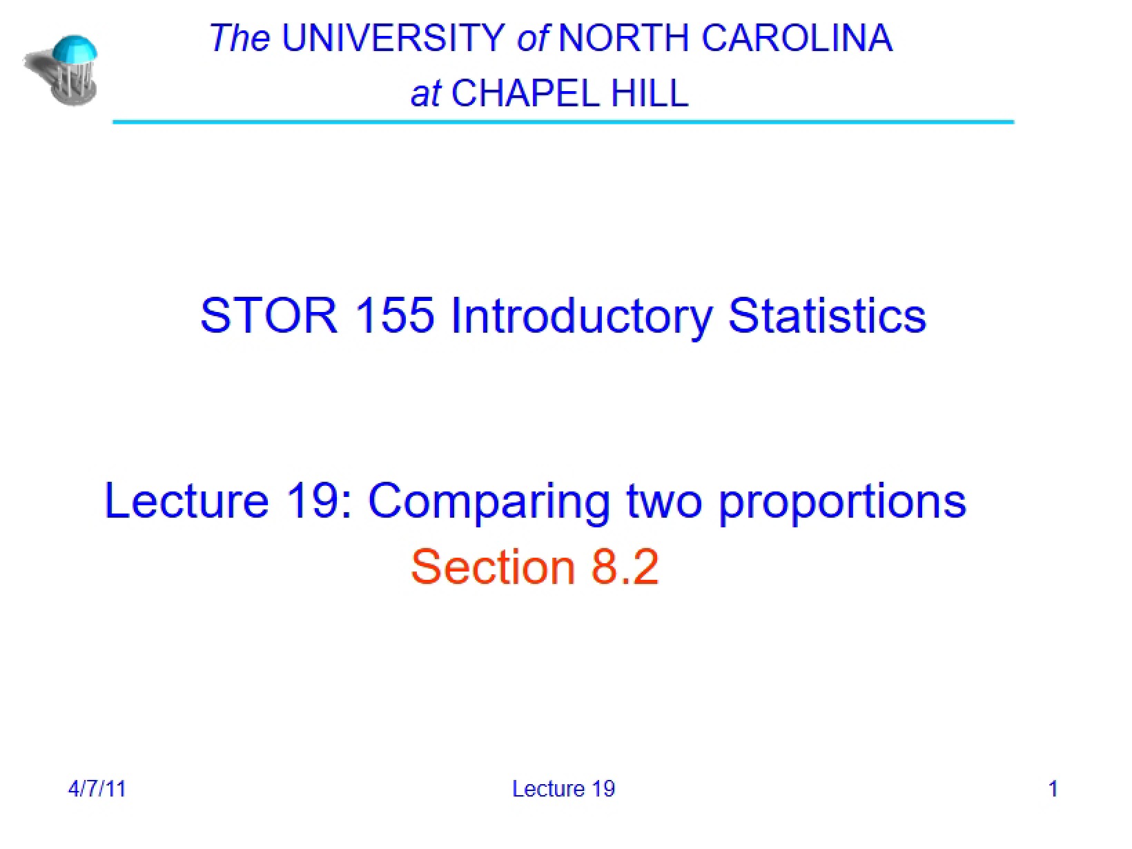 Lecture 19 Two Proportion Comparison