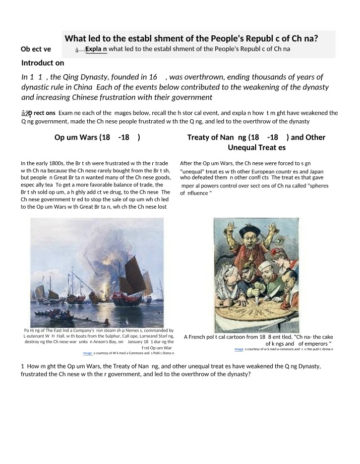 What Led to the People's Republic of China's Establishment
