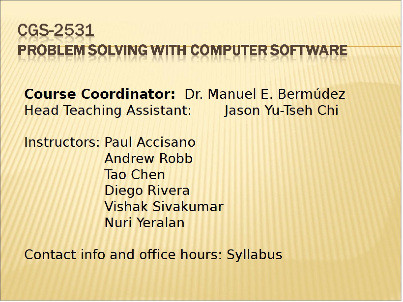 Computer Software for Problem Solving