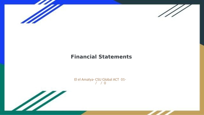 ACT301-2 Financial Statements