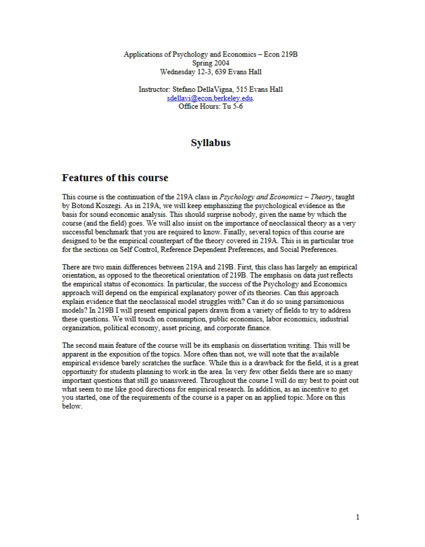 Syllabus Overview