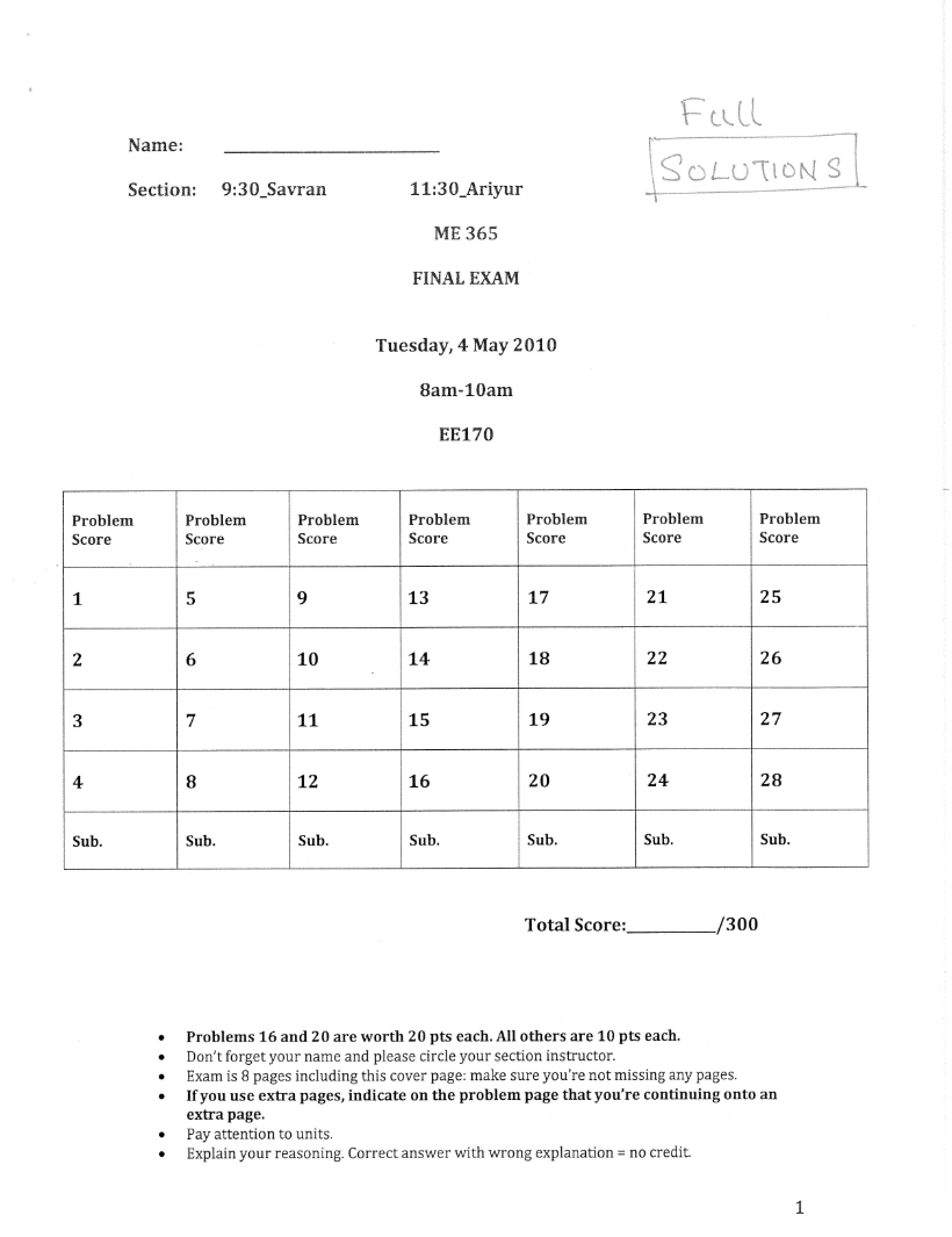 Spring 2010 Final