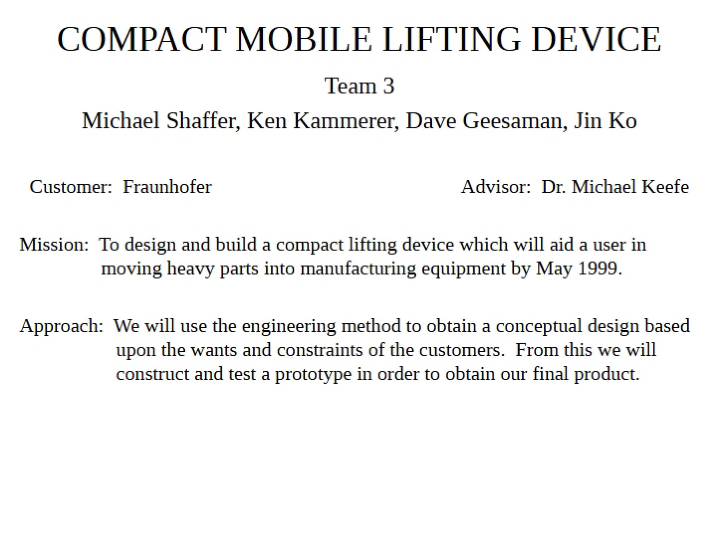 Mobile Lifting Device