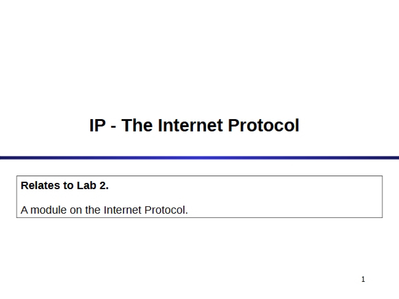 Internet Protocol (IP)