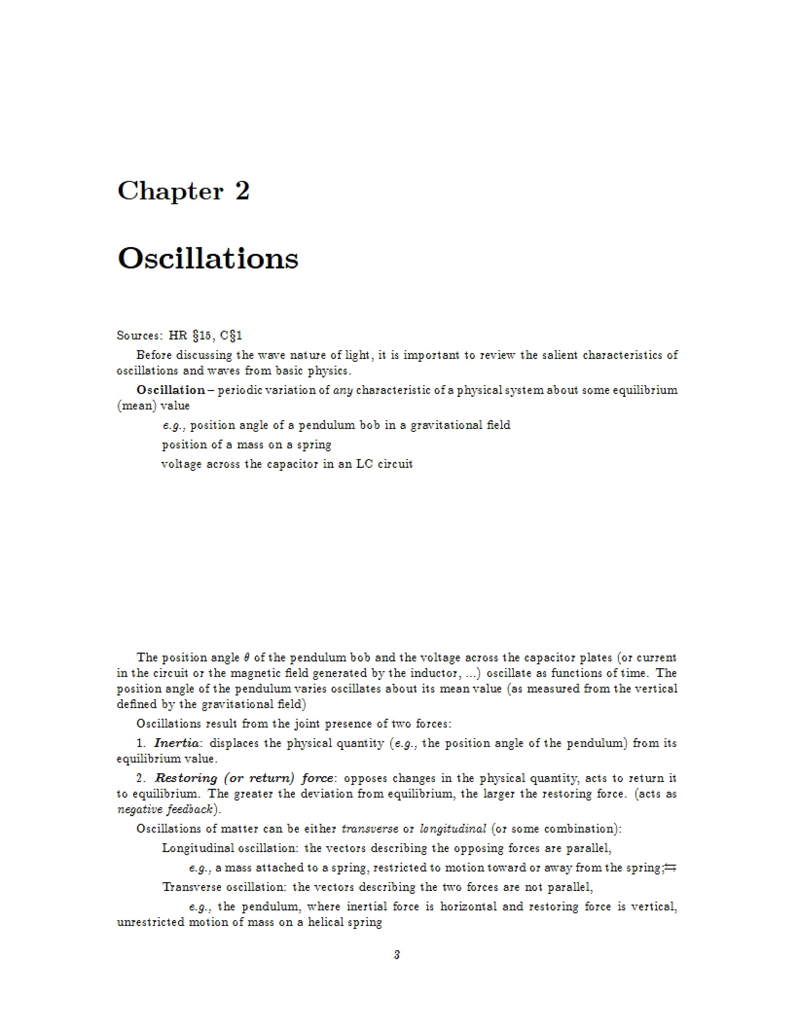 Oscillation Concepts