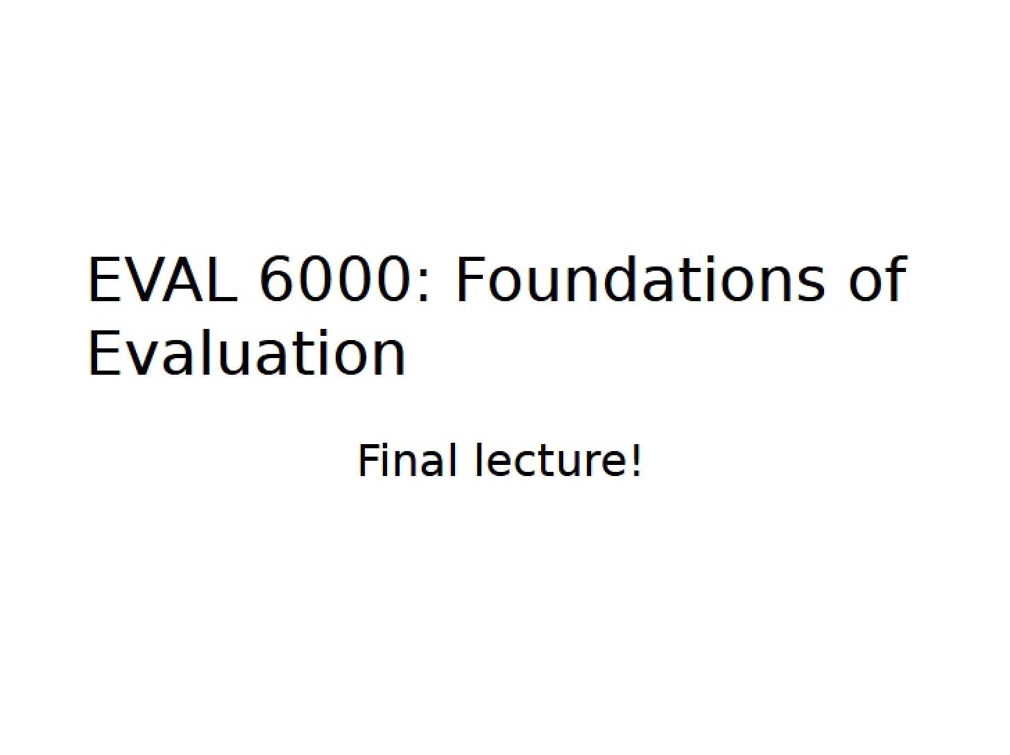 Lecture for Finals