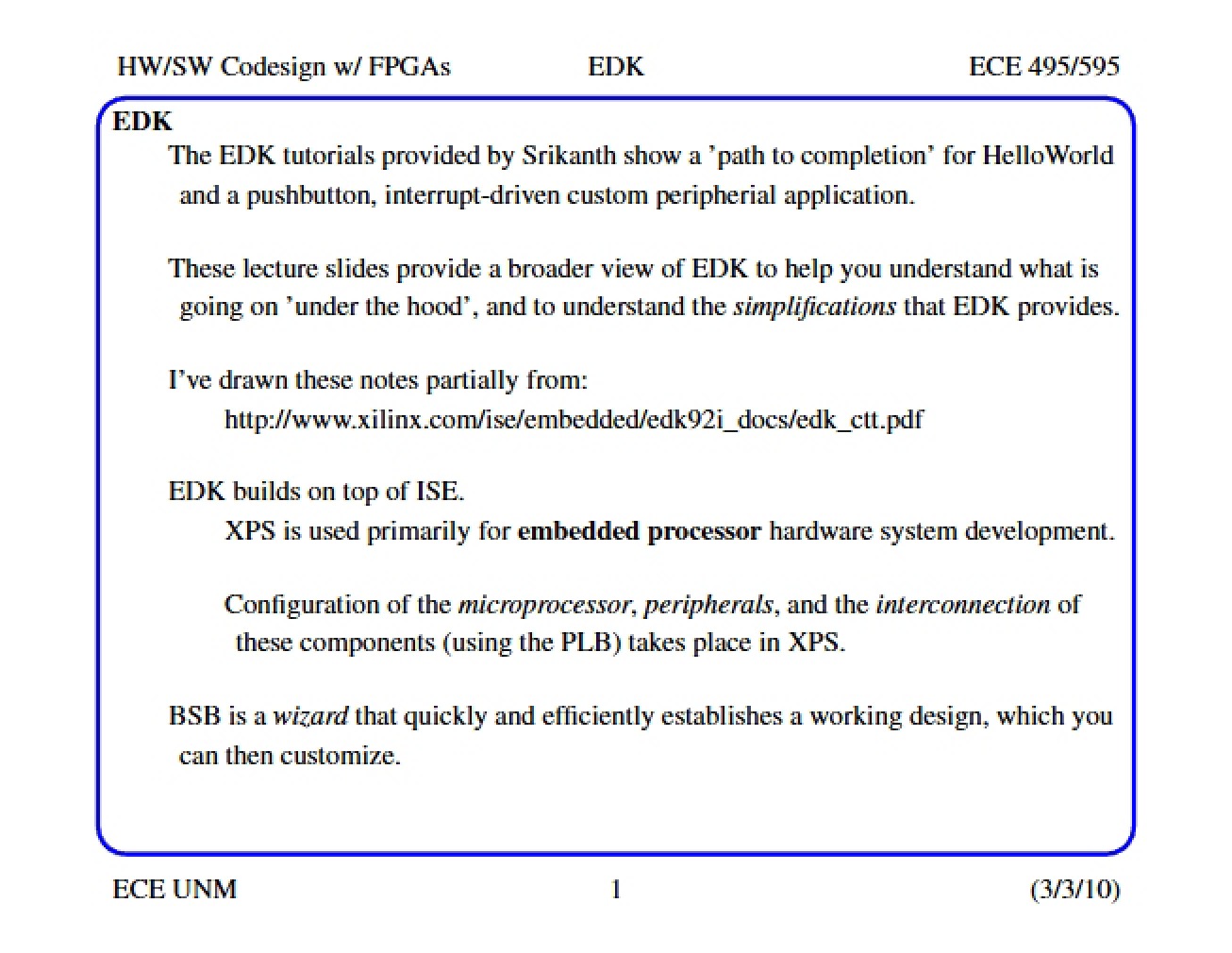 Embedded Development Kit (EDK)