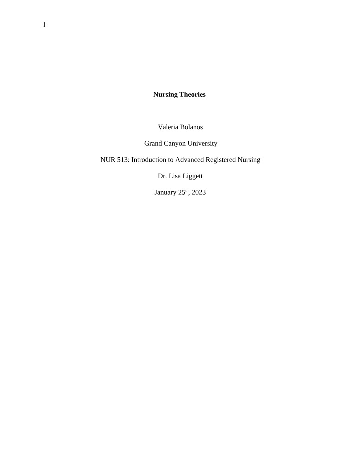 Nursing Theories - Foundations of Modern Practice