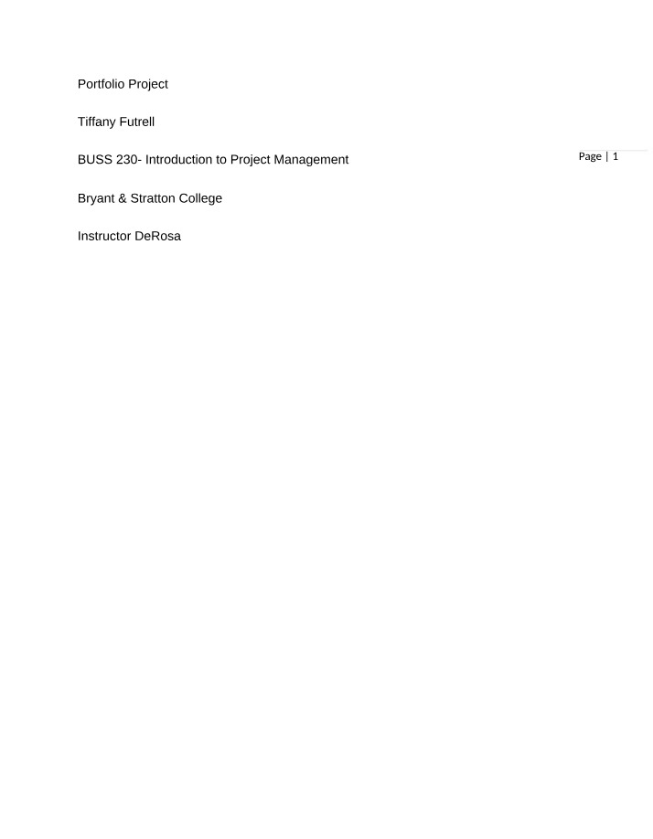 Portfolio Project for BUSS 230