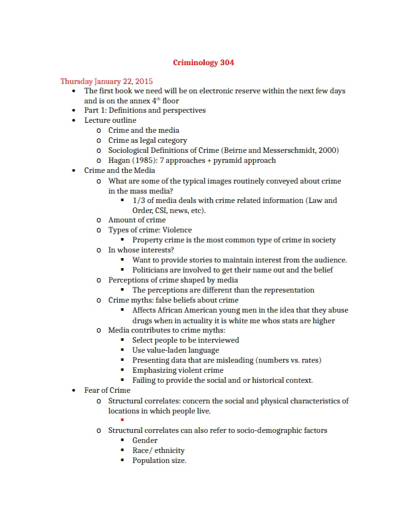Criminology Set 1