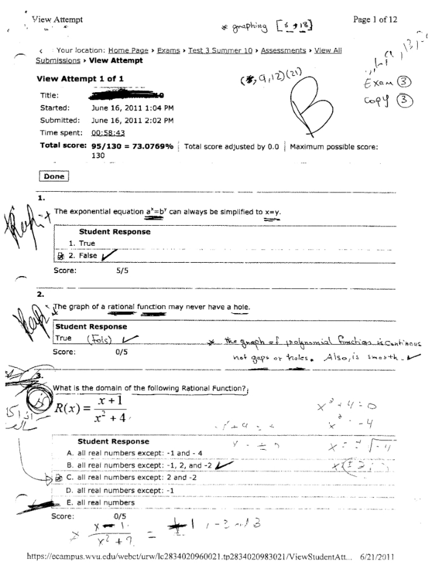 Third Exam Sample Four