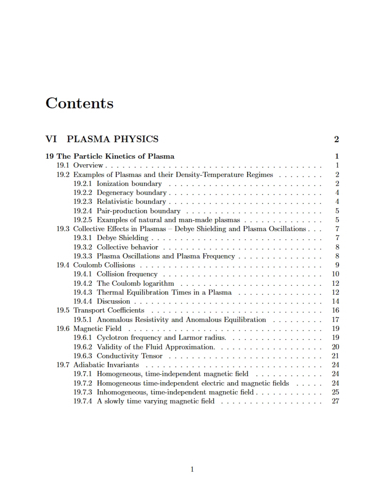 Plasma Physics Concepts