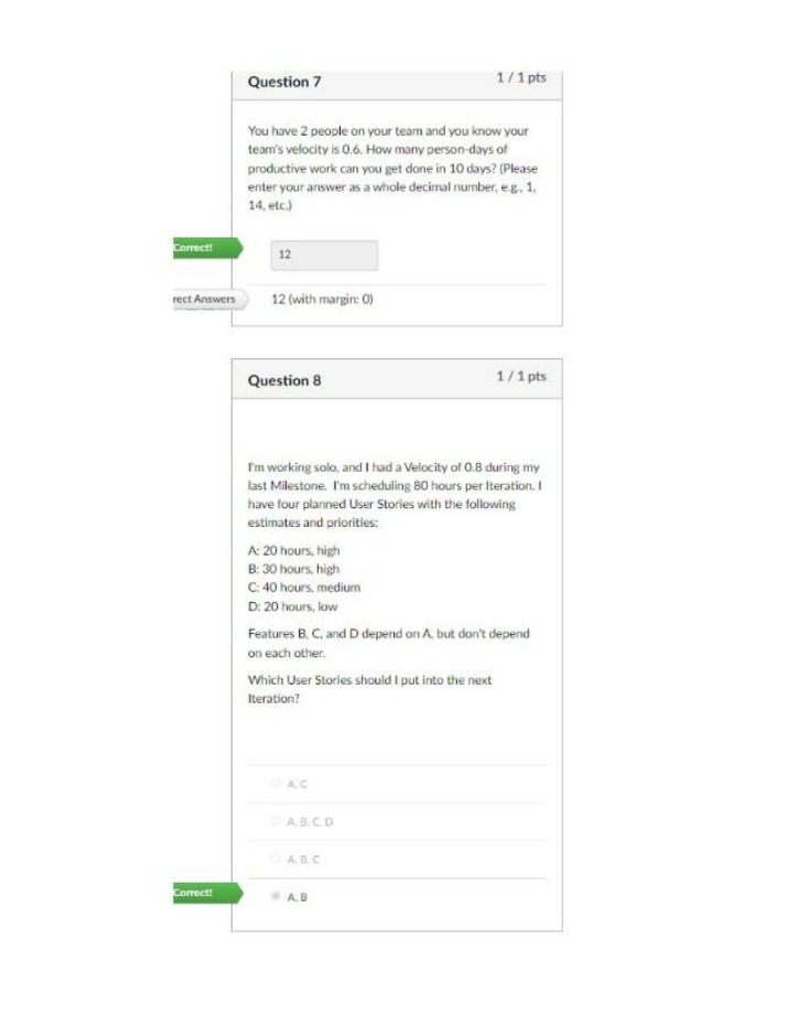 Quizzes and Solutions - Agile Project Management