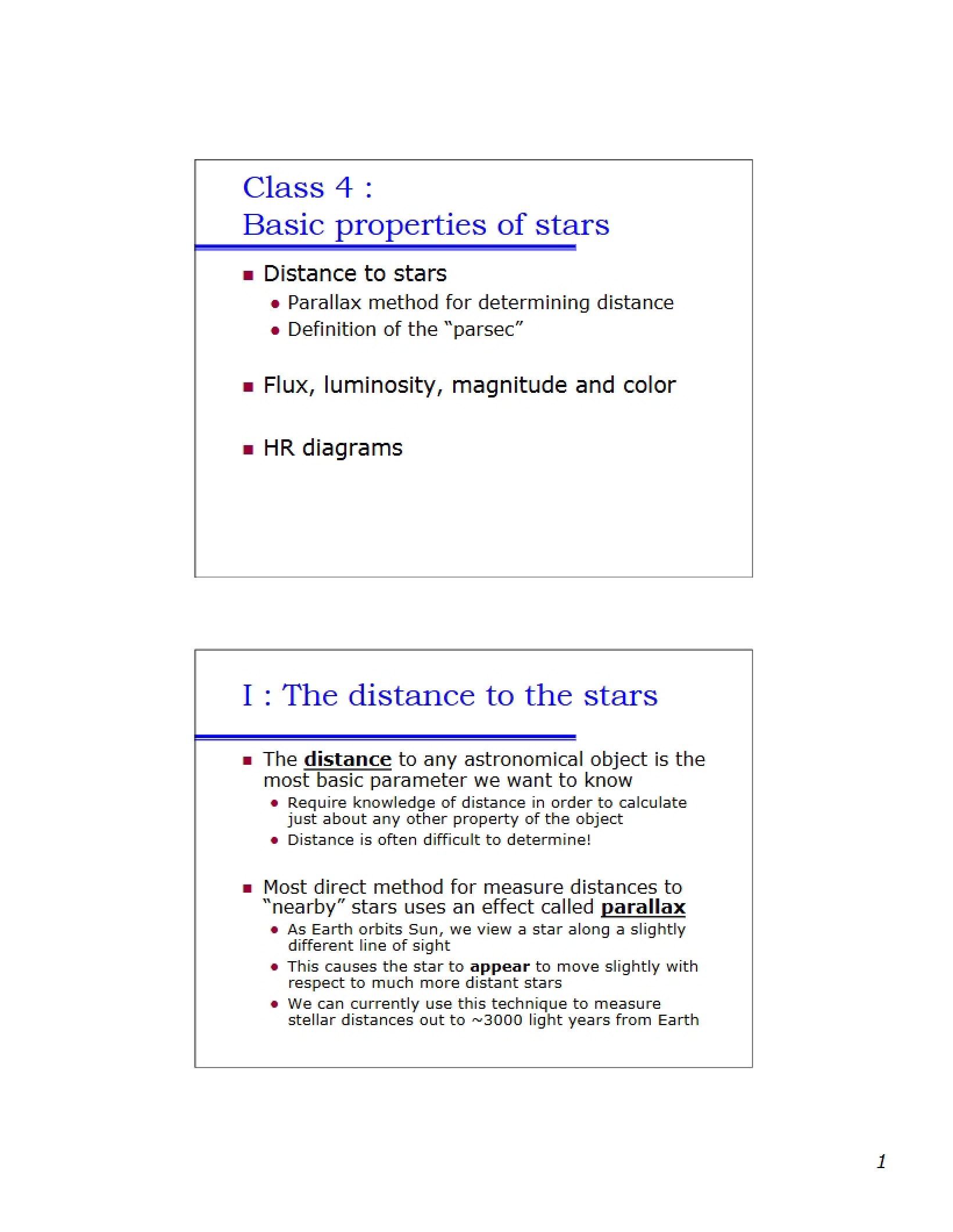 Basic Stellar Properties