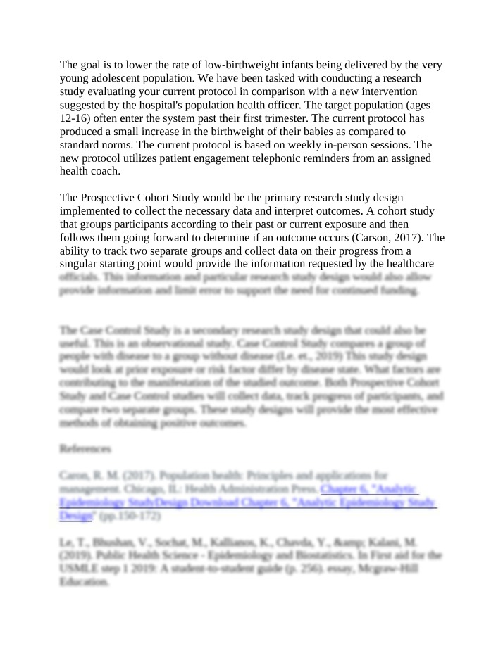 A Comparative Study - Improving Adolescent Birthweight