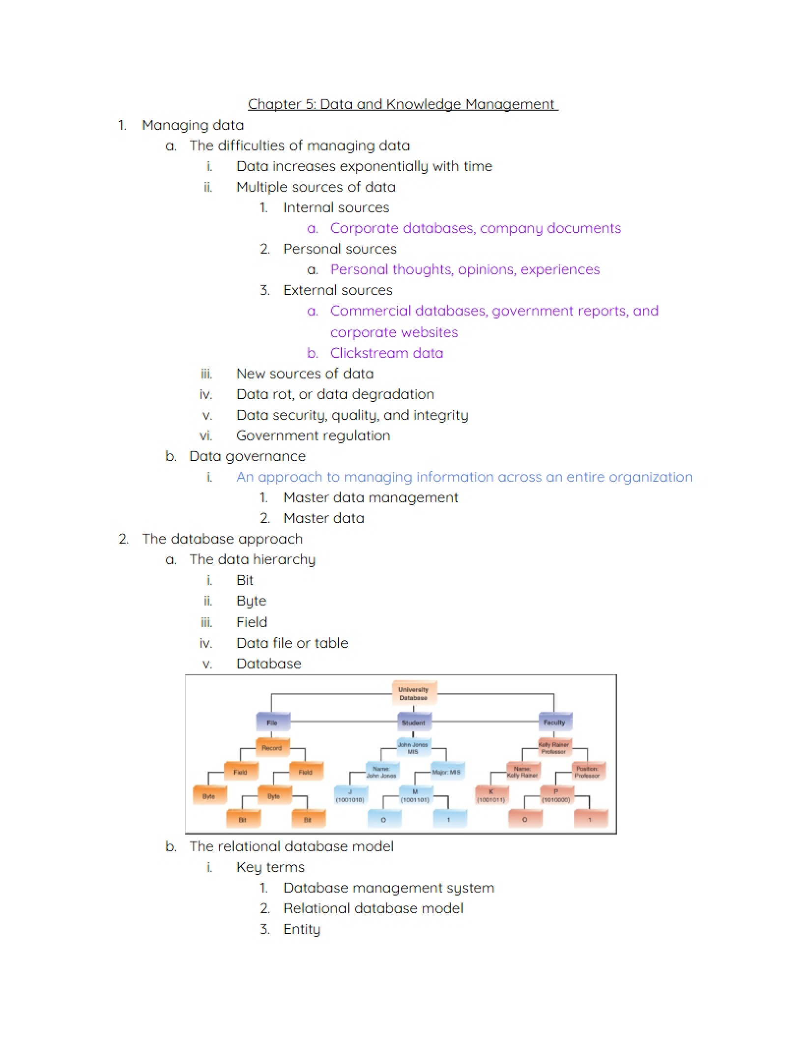 Ch 5 - Managing Knowledge and Data