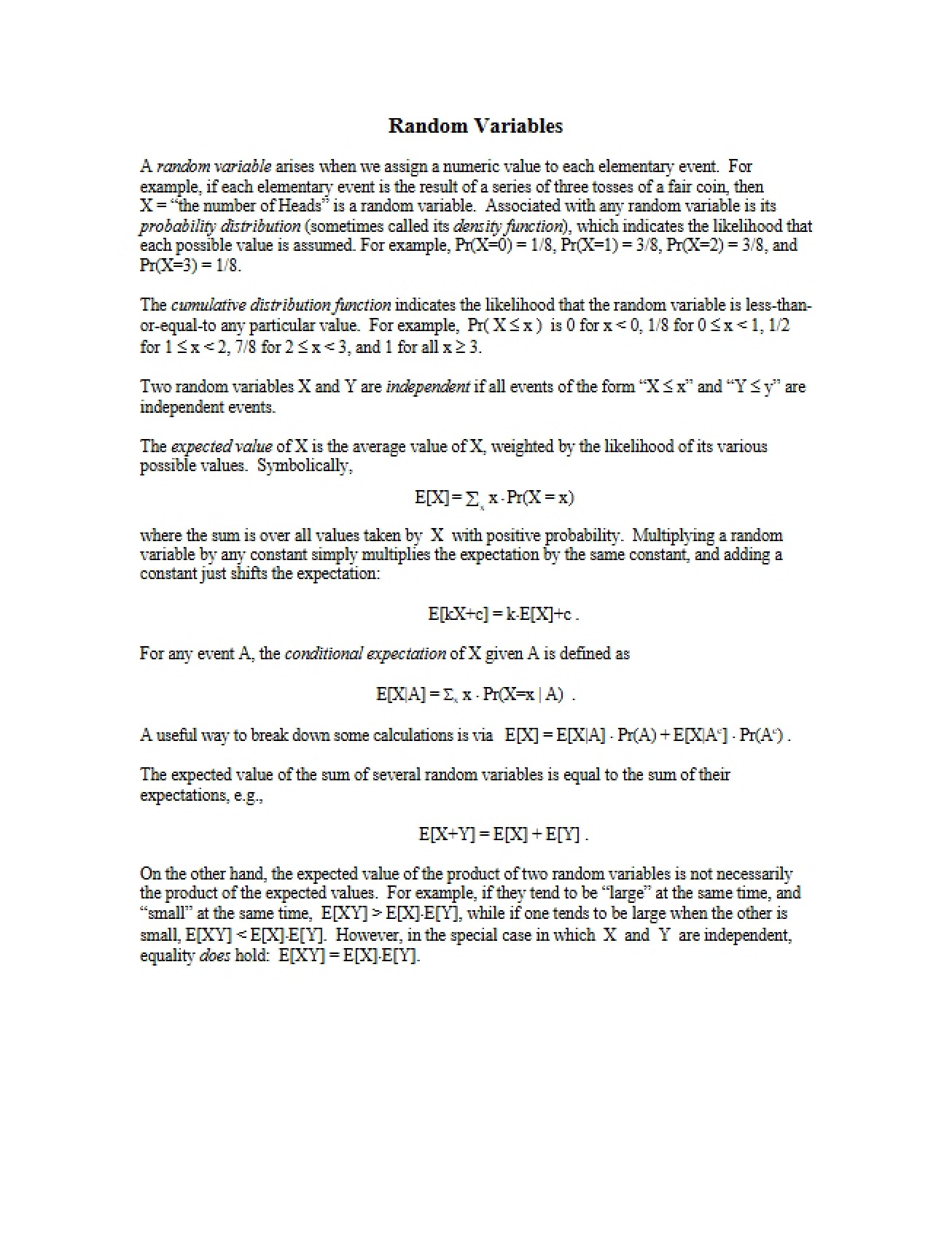 Variables that are Random