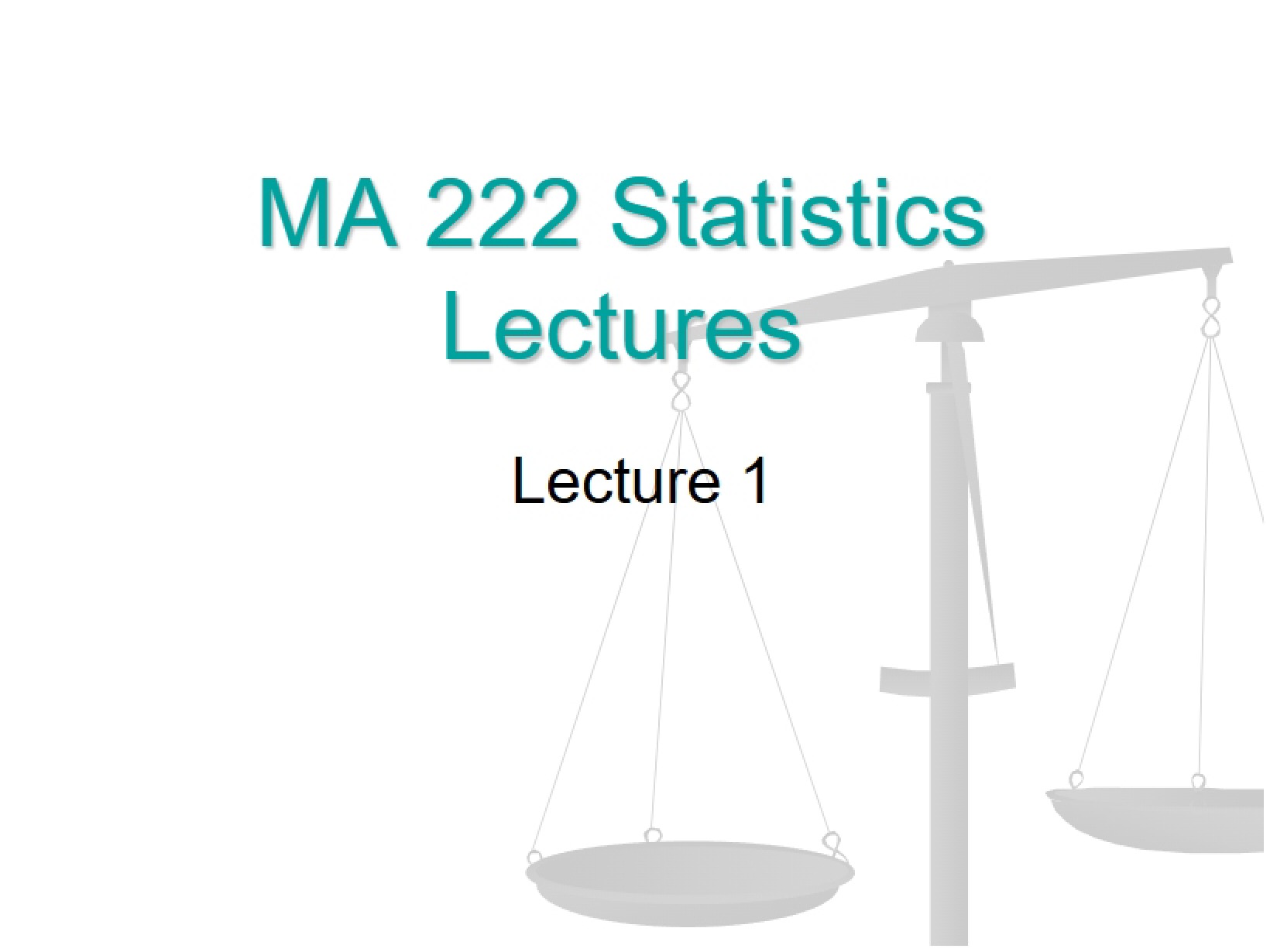 First Lecture