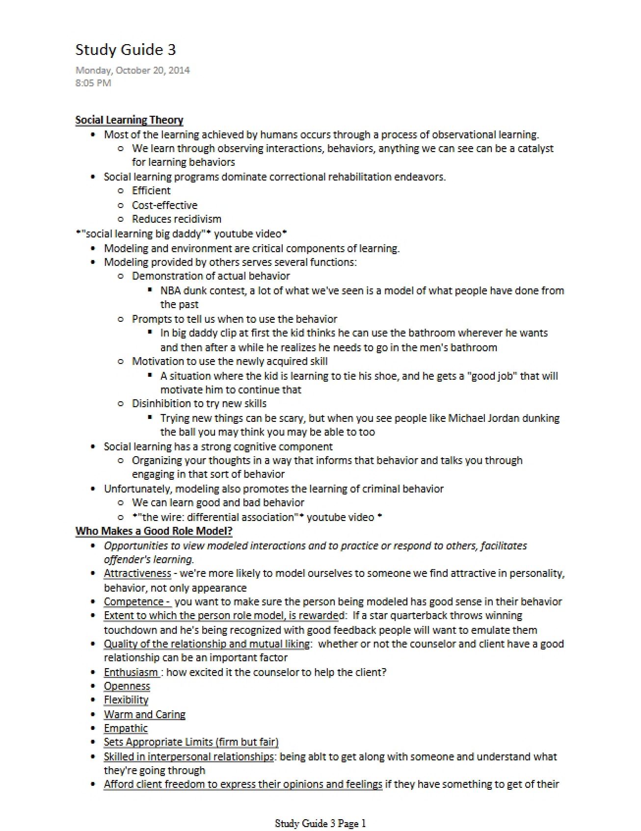Study Guide for the Third Examination
