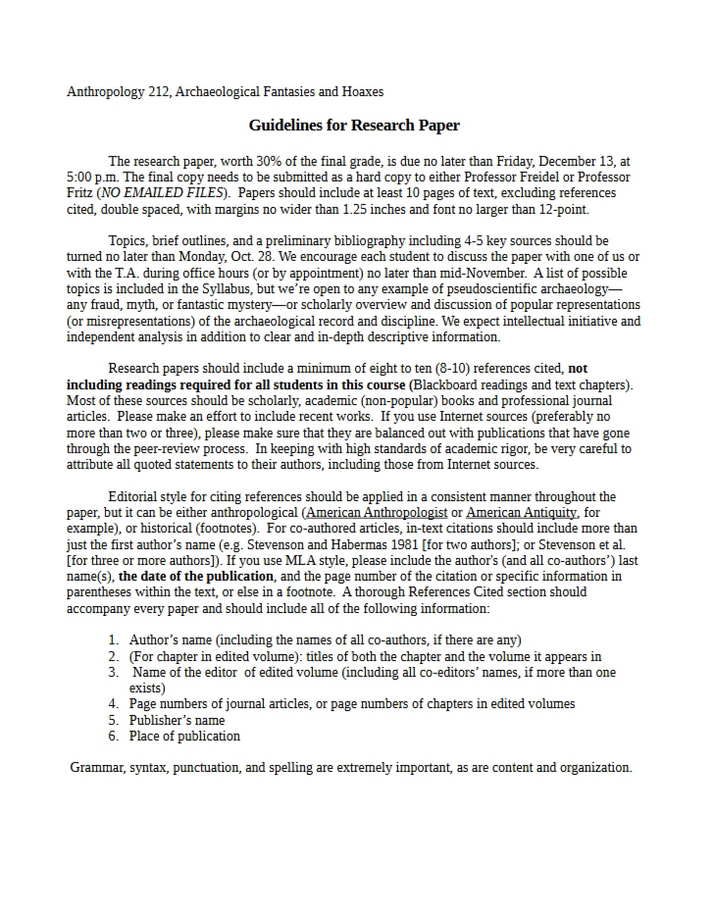 2013 Guidelines for Research Papers