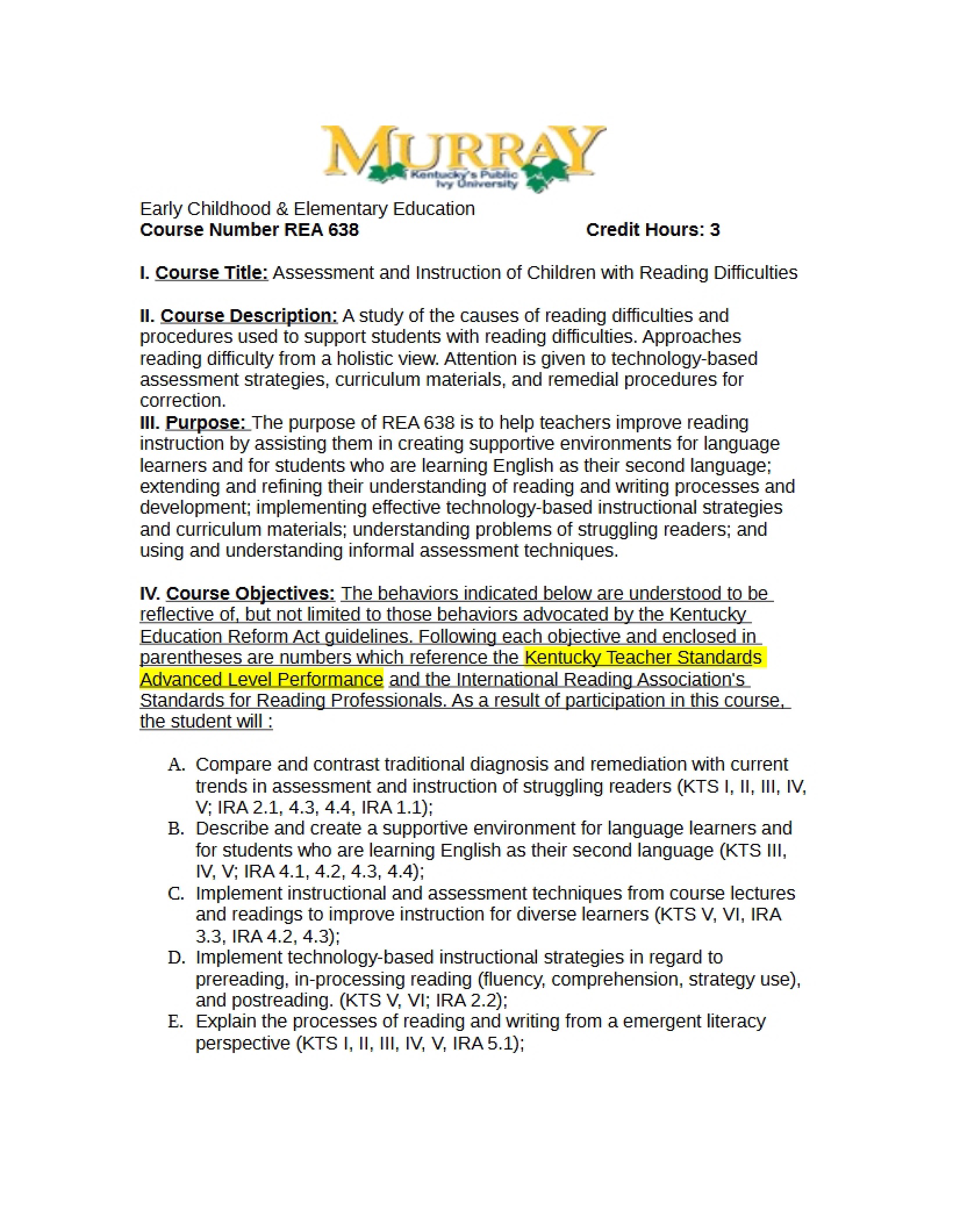 Syllabus - 15 Pages