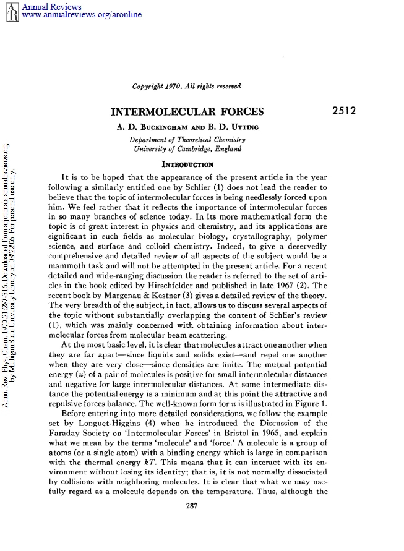 Forces between Molecules