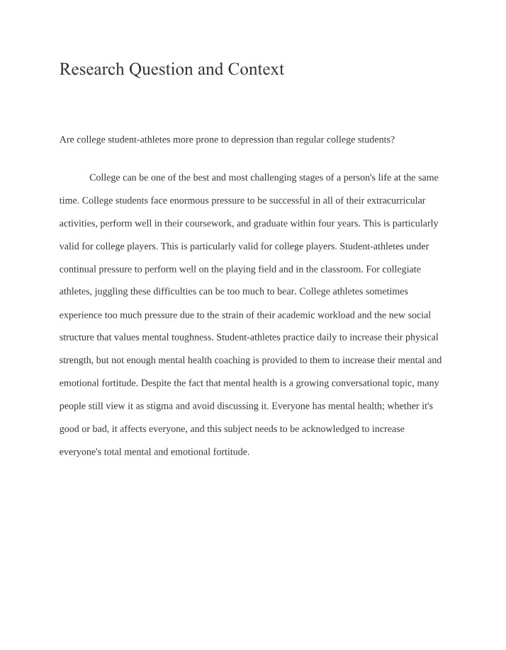 Impact of Pressure on College Student-Athletes