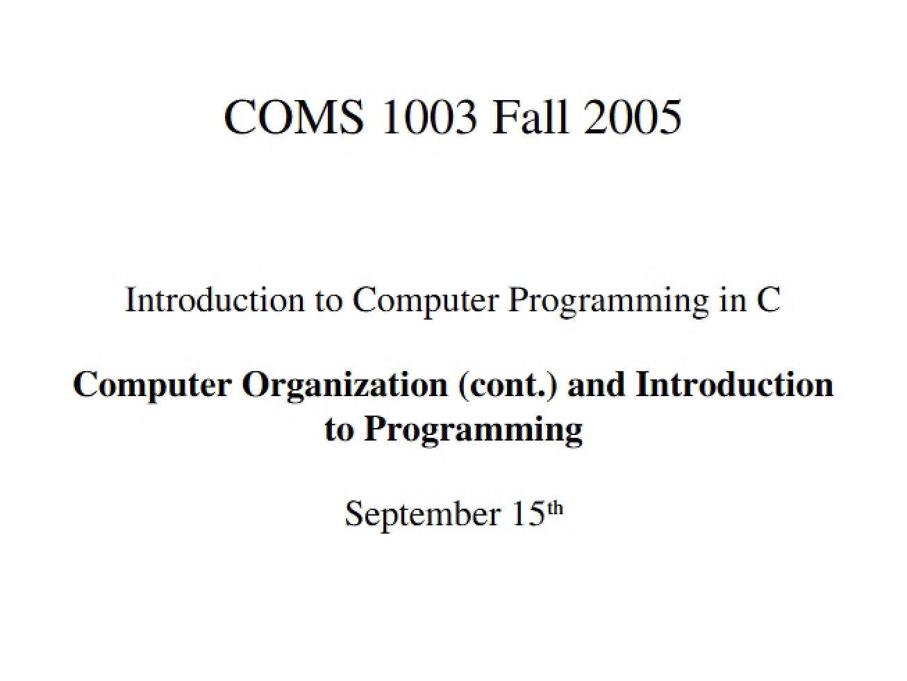 Organization of Computers