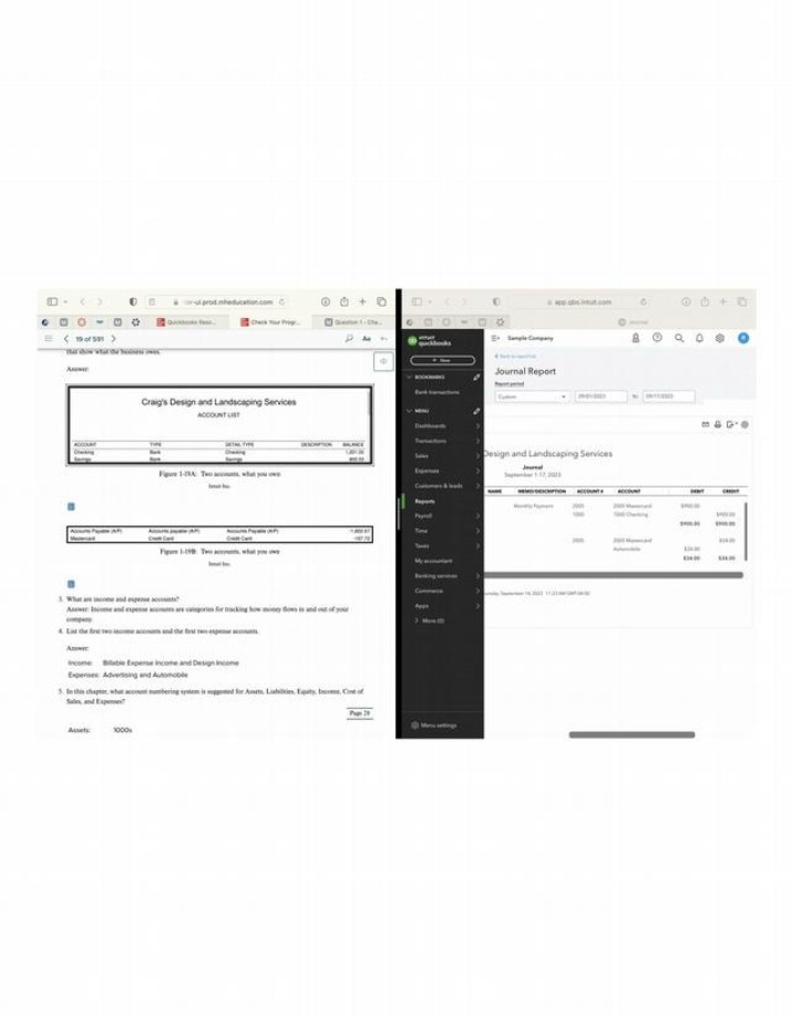Quickbooks Resources for Checking and Savings - Journal Report