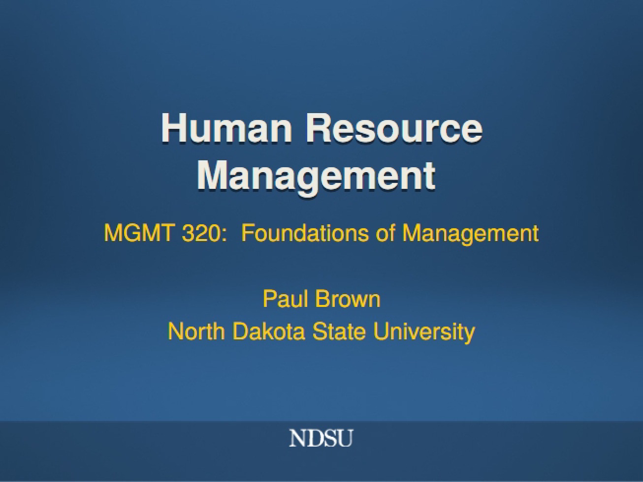 Human Resource Management