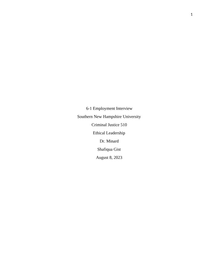 Interview 6-1 for Employment