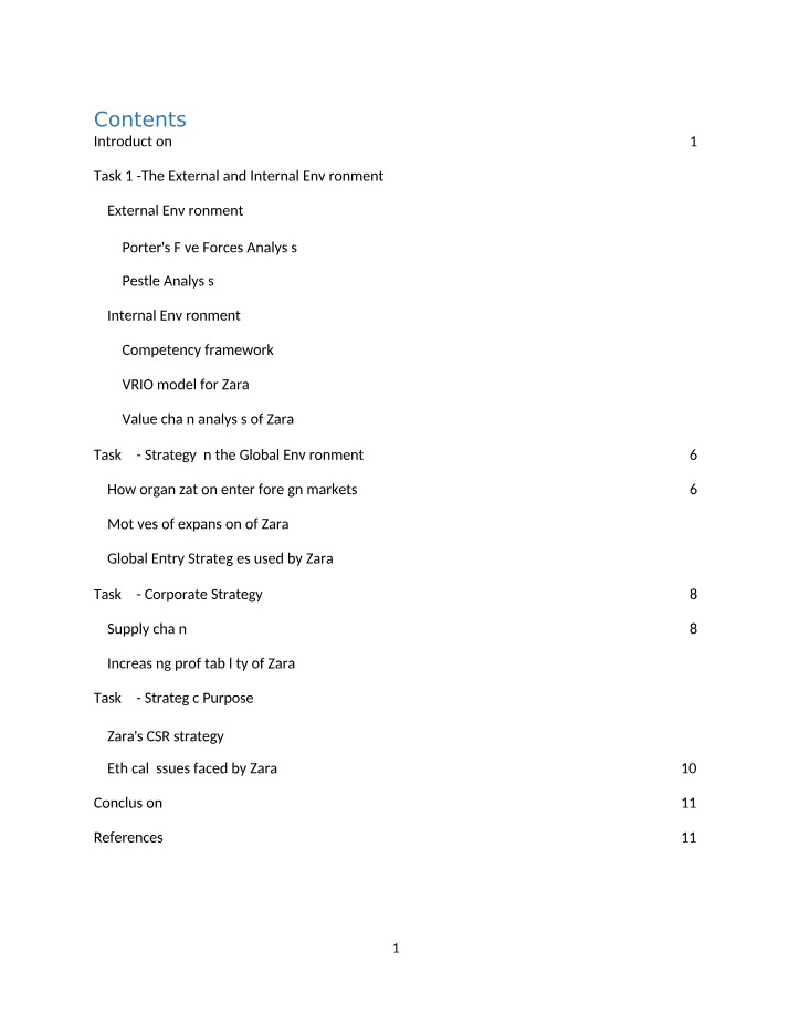 Zara's Internal and External Environment Analysis
