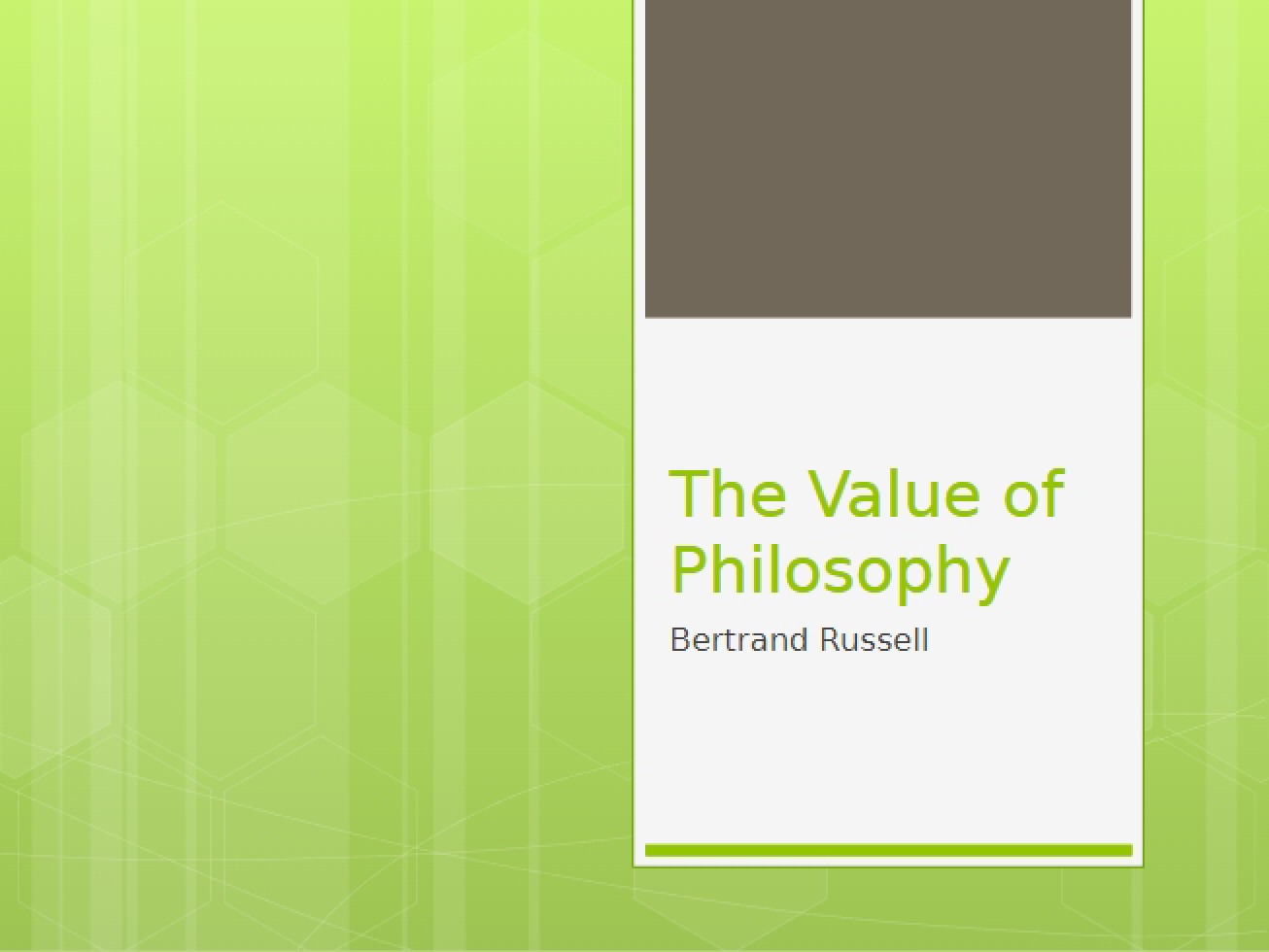 Intrinsic Value of Philosophy