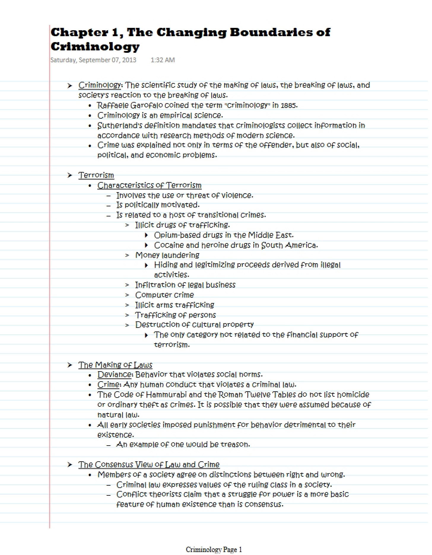 Criminology Boundaries Chapter 1