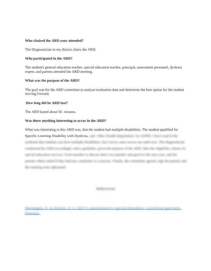 ARD Meeting Analysis - Participants, Purpose, and Outcomes
