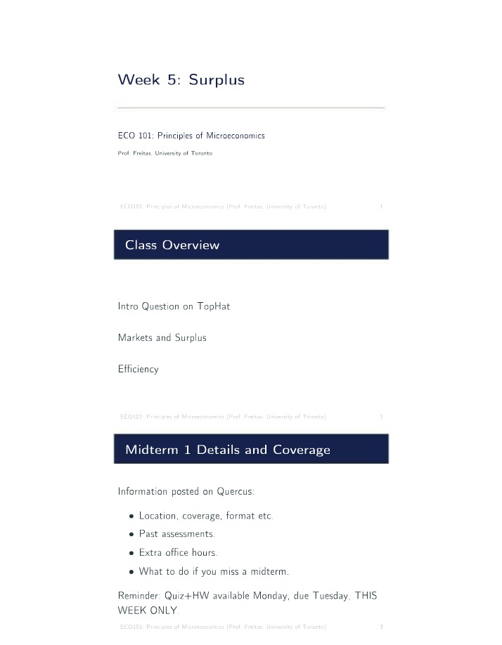 Efficiency and Surplus in Microeconomics Markets with Examples