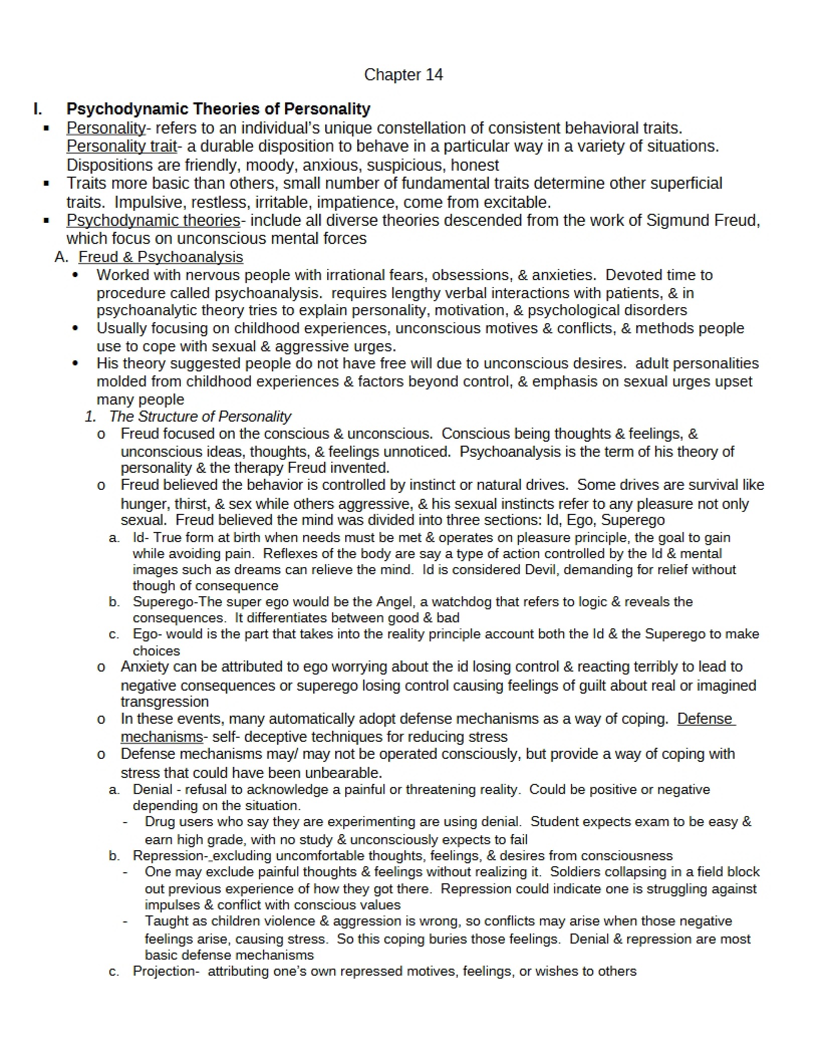 Psychology Chapter 14