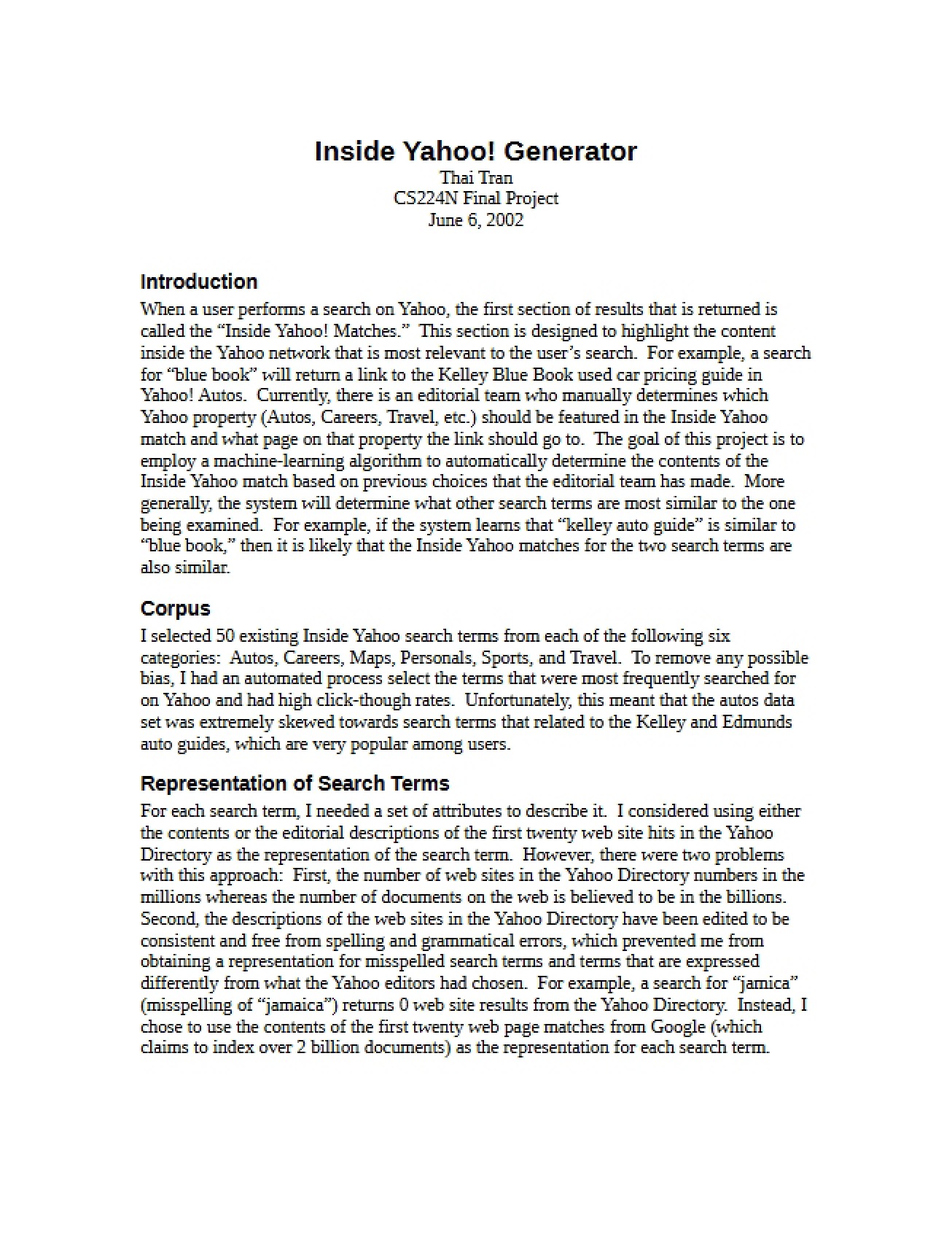 Inside Yahoo Generator - 12 Pages