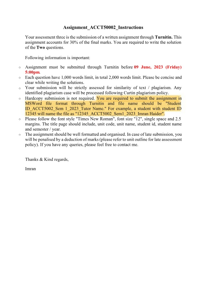ACCT50002 Assignment Instructions